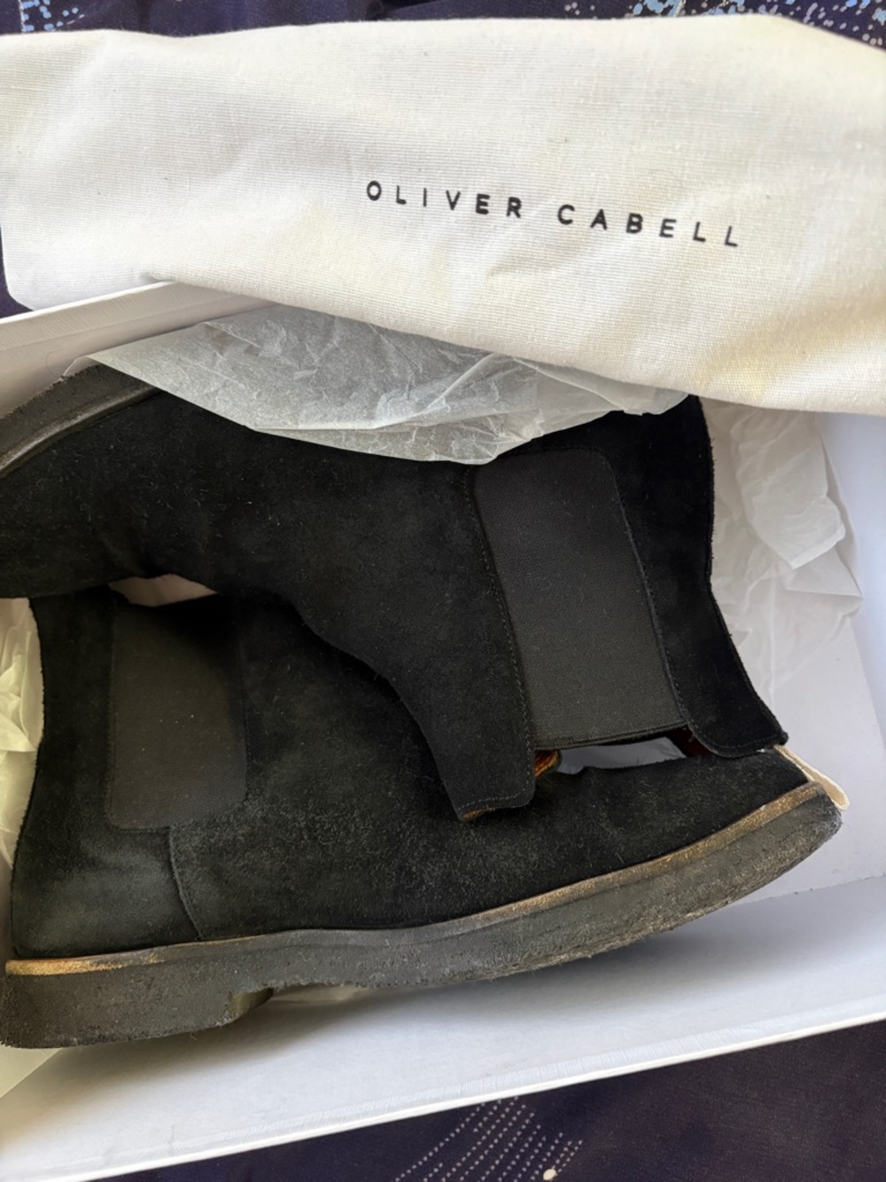 Oliver Cabell Men’s Black Suede Chelsea Boots